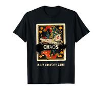 Chaos Is My Zomfort Zone (citazione pazza e grafica Joker) Maglietta