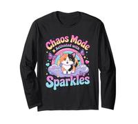Chaos Mode Activated With Sparkles Fun Kitten Maglia a Manica