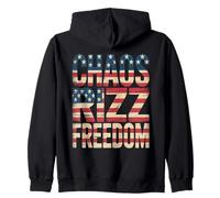 Chaos Rizz Freedom Bandiera Americana Orgoglio degli Stati Felpa con Cappuccio