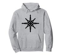 Chaos Star Simbolo Punk Metal Pentagramma Anarchia Occulto Satana Felpa con Cappuccio