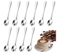 CHAOTEMAI 10 Pezzi Cucchiaini da Caffè 7,5 CM Acciaio Inossidabile Cucchiaini da Dolce Design Semplice Mini Spoons Compatto Cucchiai per Caffè Dessert Tè Antipasti Spezie Sale Zucchero