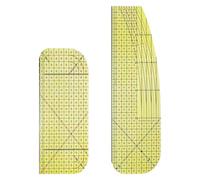 CHAOTEMAI 2 Pezzi Righello da Stiro Resistente al Calore con Angolo R Linea Angolare e Scala Lineare Sewing Ruler Righellos Sartoriale per Patchwork per Cucire Patchwork Tagliare Misurare Disegnare