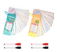 CHAOTEMAI 30 Carte Flashcard Didattiche per Bambini Moltiplicazione/Divisione + 4 Penne Cancellabili Riutilizzabili tabelline per Bambini Giochi Educativi per Giochi Didattici a Casa a Scuola (B)