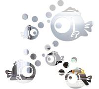 CHAOTEMAI 30 Pezzi Specchio da Parete Specchio Adesivo da Parete Decorativi da Parete Pesce e Bolle di Sapone Decorazioni da Parete 3D Specchio Wall Stickers Home,Per Camera da Letto Bagno