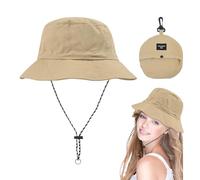CHAOTEMAI Cappello Pioggia Donna Circonferenza 21-24in Cappello Donna Pieghevole Impermeabile Safari Cappello Pescatore Uomo Tesa Larga Asciugatura Rapida Estate Spiaggia Viaggio Escursioni(Cachi)