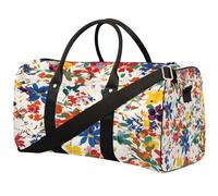 Chaotic Color Art Flowers - Borsone da viaggio pieghevole, impermeabile, per sport, palestra, con spallacci