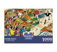 Chaotic Mercato Boqueria di Barcellona Puzzle in Legno Impermeabile Puzzles Da 1000 Pezzi Per Adulti Colorati Giochi Di Puzzle Impegnativi