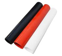 CHAOUYYZ 3 Pezzi Di Tappetino in Gomma Siliconica Rosso/Nero/Traslucido a Scelta, Resistente Alle Alte Temperature, 100% Gomma Siliconica Vergine/Red