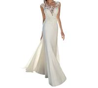 Chaoyilian Abiti da Sposa Donna,Donne Pizzo Abiti da Sposa,Abito da Sposa Sirenas,Abito da Sposa Principessa Pizzo Abito da Sposa,Lunghezza del Pavimento,per Spiaggia,Chiesa,Giardino,Sposa