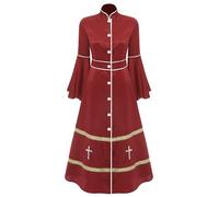 Chaoyinn Abito Ecclesiastico per Donna Vestito Corale Ampio Gonna Liturgica Maniche Lunghe A Campana Abito di Lode E Adorazione per Chiesa Borgogna S