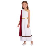 Chaoyinn Bambina Vestito Toga Greca E Romana Antica Dio Greco Romano Vestito Da Antica Dea Greca Romana Dea Dell’Olimpo Atena Carnevale Borgogna 5-6 anni