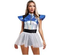 Chaoyinn Costume Da Alieno Spaziale Femminile Personaggio Del Film Cadetto Abiti Cosplay Per Halloween Festa Danzante Travestimento Elegante Argento L