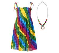 Chaoyinn Falda Casual per Bambina E Bambine Estiva per La Spiaggia con Stampe A Fiori E Bracciale Abito Estivo Boemo per Le Vacanze E Le Feste Brodatore Viola Senza Tipo B 5-6 Anni