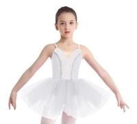 Chaoyinn Vestito Balletto del Lago dei Cigni in Raso Senzarmi E con Un tutù Le Bambine Perfetto La Danza Jazz Cha Cha Lirica E Feste Tematiche Bianco 11-12 Anni