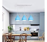 ChaoZan 3 Luci Lampadario a sospensione industriale,Vintage Metallo Lampadario in Stile Edison Attacco Plafoniera,per Cucina,Sala da pranzo,Caffè Bar,Camera da letto,Soggiorno,E27 /220V/Azzurro