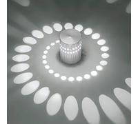 ChaoZan Applique da parete a spirale in vetro a luce sporgente 3W Moderna lampada di Muro a LED in Alluminio per camera da letto, corridoio, bar, caffetteria, soggiorno, ristorante(luce bianca)