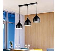 ChaoZan E27 Lampadario sospensione moderna nordica Plafoniera in metallo Lampada a sospensione a 3 teste Loft Sala da pranzo Ristorante Camera da letto Soggiorno Lampadario Lampada a Soffitto/Nero