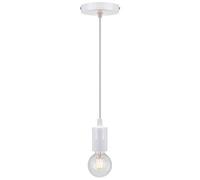 ChaoZan industriale plafoniera Lampadario semplice,1 punti luce, adatto per lampadine E27,non incluse lampadine, metallo bianca sospensione, lampada a sospensione per sala da pranzo