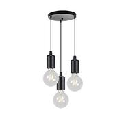 ChaoZan lampada a sospensione vintage 3 fiamme plafoniera, regolabile in altezza, lampada a sospensione retrò nera, lampada da cucina, lampade da ristorante, sala da pranzo,caffè, bar, studio,E27