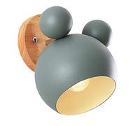 ChaoZan Lampada da Parete LED Cameretta dei Bambini Luce da Parete Interno Applique da Parete Creativo cartone E27 Lampada Muro in legno Nordic per Camera da Letto soggiorno Corridoio cucina, verde
