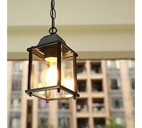 ChaoZan Lampade a sospensione Esterno Impermeabile Nero E27 Lampadario Metallo Rustica Antico Retrò Alluminio Plafoniera per Camera da letto Ristorante Corridoio Balcone Portico Gazebo Cortile
