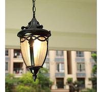 ChaoZan Lanterna Esterno Pendente Alluminio Nero Rustica E27 Impermeabile Lampada a sospensione Metallo Antico Lampadario Semplicità Plafoniera Paralume per Corridoio Giardino Gazebo Cucina