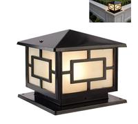 ChaoZan Nero Lampada Da Esterno Vintage Lampione Da Giardino,luce del percorso Antico,impermeabile Lampione Paletto Retrò Per Cortile in Alluminio faro per giardino,220V,E27 lampadina/Non incluso