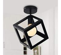 ChaoZan Plafoniere moderne, Plafoniera quadrata in metallo, Lampade ad incasso Lampadario Lampada a Sospensione da Soffitto Cubo per Camera da letto Soggiorno Casa Corridoio Sala da pranzo E27 Nero