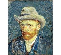 Chaozhirui Kit di ricamo a punto croce fai da te Autoritratto con cappello di feltro grigio Kit punto croce Dipinto a olio di Van Gogh Kit punto croce in cotone 11CT 40x50cm