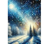 Chaozhirui Kit di ricamo a punto croce fai da te Kit punto croce paesaggio acquerello Foresta delle fiabe Kit punto croce in cotone 11CT 40x50cm