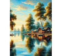 Chaozhirui Kit di ricamo a punto croce fai da te Kit punto croce paesaggio acquerello Foresta delle fiabe Kit punto croce in cotone 11CT 40x50cm