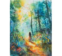 Chaozhirui Kit di ricamo a punto croce fai da te Kit punto croce paesaggio acquerello Foresta delle fiabe Kit punto croce in cotone 11CT 40x50cm