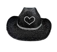 Chapeau de cowboy scintillant, chapeau de cowboy à paillettes pour hommes | Wester Wide Brim Cowgirl Hat Disco,Accessoires de costumes de casseurs de fête, accessori de cosplay pour hommes
