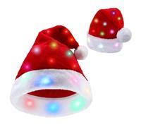 Chapeau De Noël LED - Chapeau De Couleur Changeante, Bonnet de Noel in peluche, Décorations De Noël, Chapeau De Cosplay De Lumières LED De Vacances Pour, Adultes,