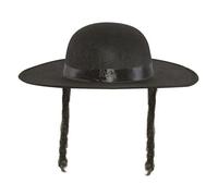 Cappello imitazione lana rabbi Jacob nero con capelli,Nero,Taglia unica