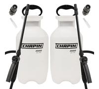 Chapin 20024: Value Pack, 2-Pack, 2-Gallon SureSpray Lawn and Garden Poly Tank Sprayer with Anti-Clog Filter for Yard, Lawn, Weeds, and Plants, Translucent White