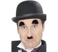 SMIFFYS Sopracciglia e baffi da Charlie Chaplin, neri, Auto-adesivi