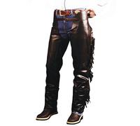 CHAPS CON FRANGE IN PELLE LISCIA PULL-UP