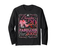 Chapter 20 Fabulous Since 2005 Diamond Heels 20th Birthday Maglia a Manica