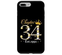 Chapter 34 Fabulous EST 1992 34th Birthday Queen Diamond Custodia per iPhone 7 Plus/8 Plus