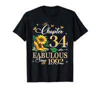 Chapter 34 Fabulous Since 1992 34th Birthday Women Girls Maglietta