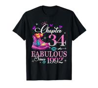 Chapter 34 Fabulous Since 1992 34th Birthday Women Girls Maglietta