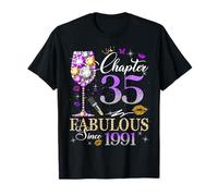 Chapter 35 Fabulous Since 1991 35th Birthday Women Girls Maglietta