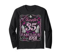 Chapter 35 Fabulous Since 1991 High Heel 35th Birthday Women Maglia a Manica