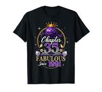 Chapter 35 Since 1991 Purple Disco Ball 35th Birthday Women Maglietta