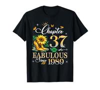 Chapter 37 Fabulous Since 1989 37th Birthday Women Girls Maglietta