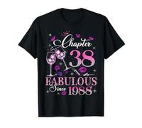 Chapter 38 Fabulous EST 1988 38th Birthday Queen Diamond Maglietta