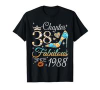 Chapter 38 Fabulous Since 1988 38th Birthday Women Girls Maglietta