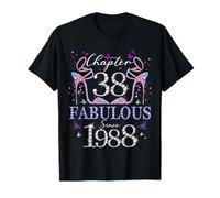 Chapter 38 Fabulous Since 1988 38th Birthday Women Girls Maglietta