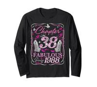 Chapter 38 Fabulous Since 1988 High Heel 38th Birthday Women Maglia a Manica